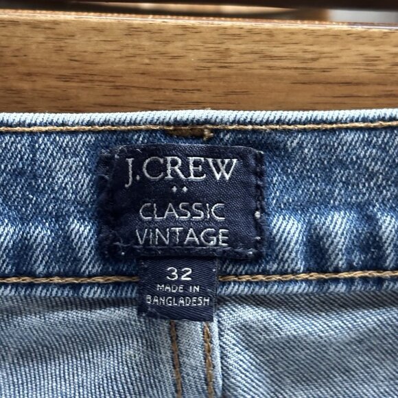 J Crew Vintage Classic Women’s Denim Jeans Sz 32 Raw Hem High Rise Casual Preppy - Picture 9 of 13